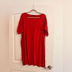 Madewell V-Neck Red Tunic Top